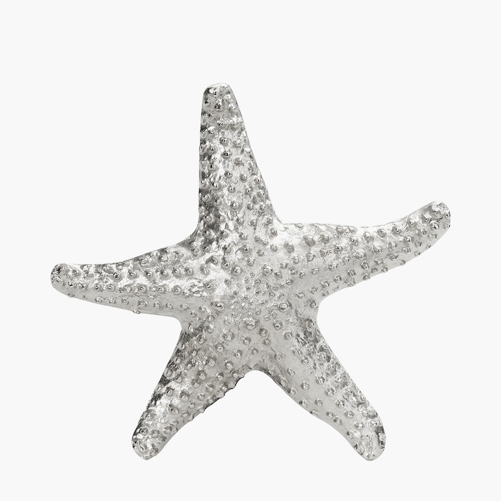 Silver Metal Starfish Ornament – Coastal Decorative Home Accent
