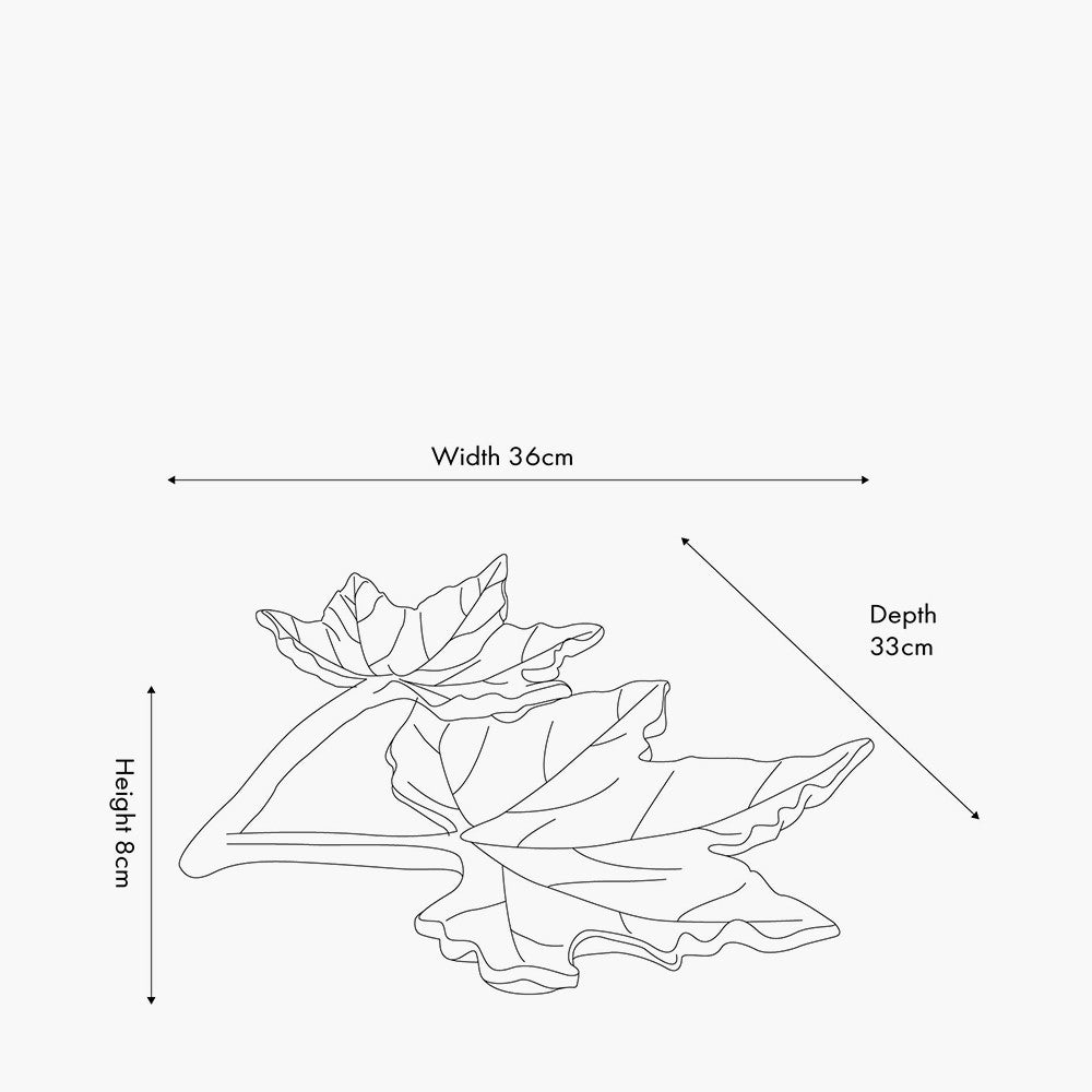 Silver Metal Dual Oak Leaf Bowl – Elegant Handcrafted Decorative Dish for Modern Homes