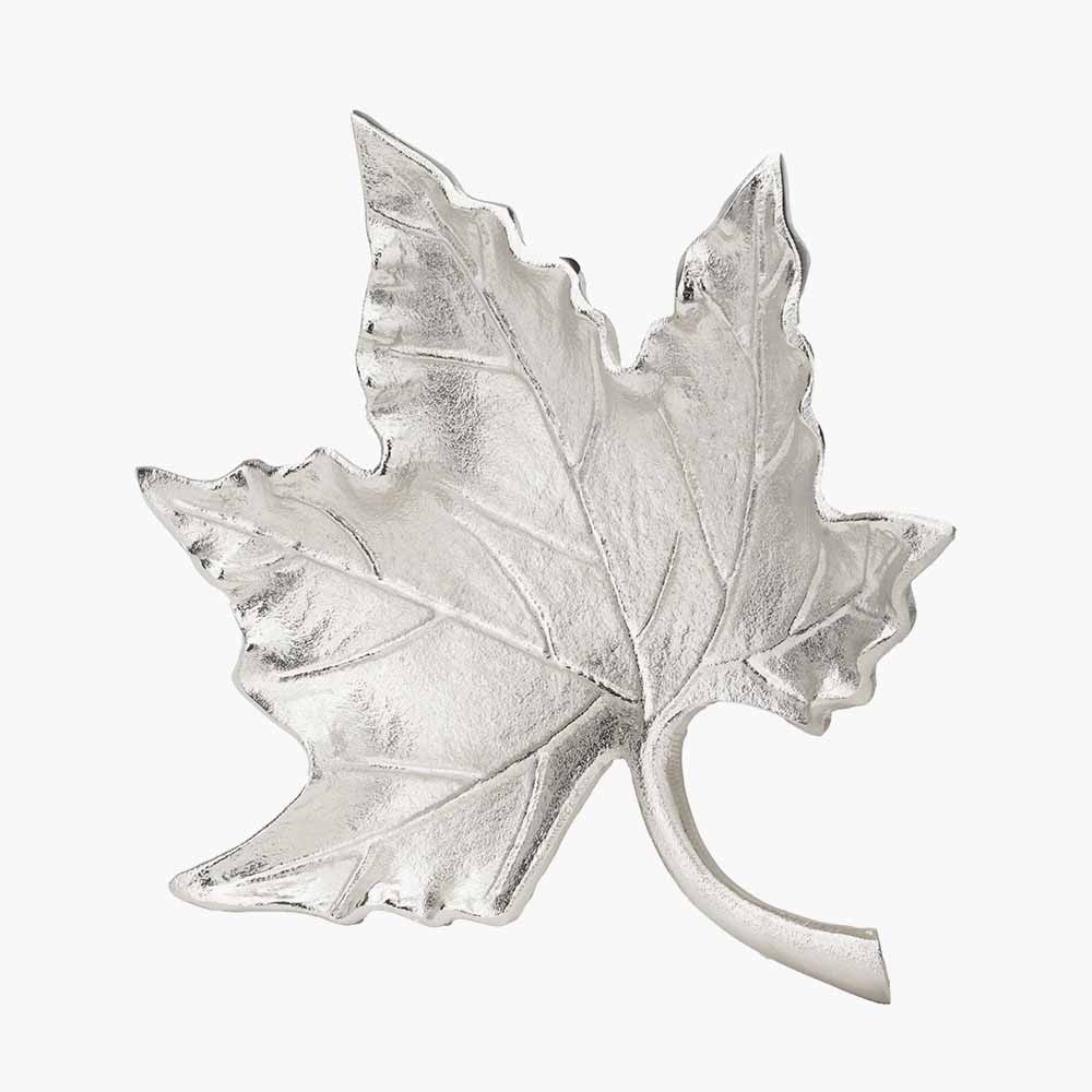 Silver Metal Oak Leaf Bowl – Elegant Handcrafted Decorative Dish for Modern Homes