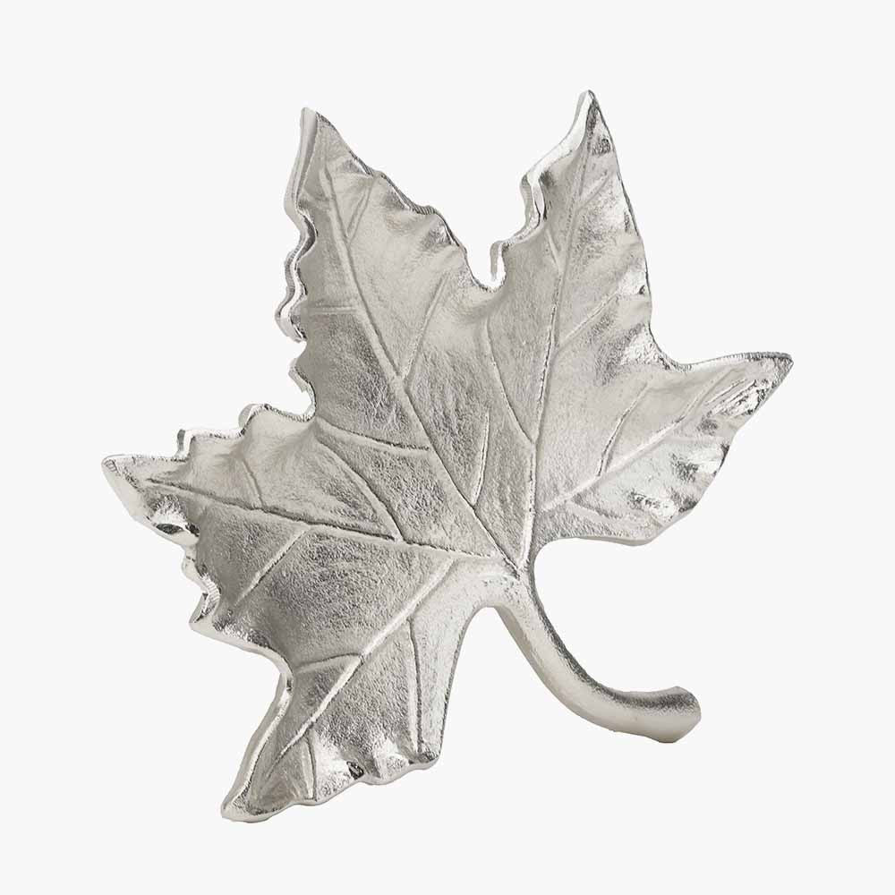 Silver Metal Oak Leaf Bowl – Elegant Handcrafted Decorative Dish for Modern Homes