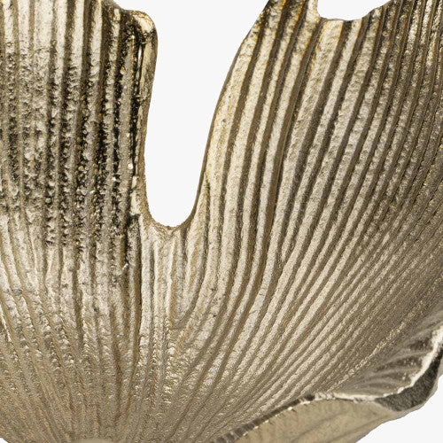 Gold Metal Ginkgo Leaf Trinket Bowl – Elegant Handcrafted Decorative Accent for Modern Homes