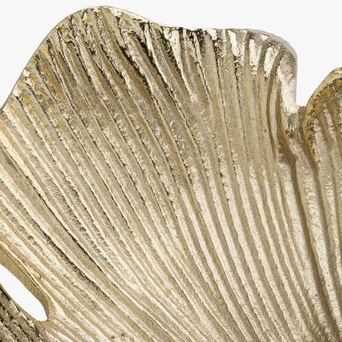 Gold Metal Ginkgo Leaf Trinket Bowl – Elegant Handcrafted Decorative Accent for Modern Homes