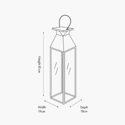 Silver Stainless Steel and Glass Medium Tall Lantern – Elegant Modern Home Lighting