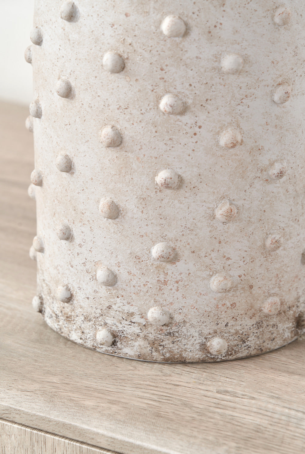 Kali Textured Dot Light Grey Stoneware Vase