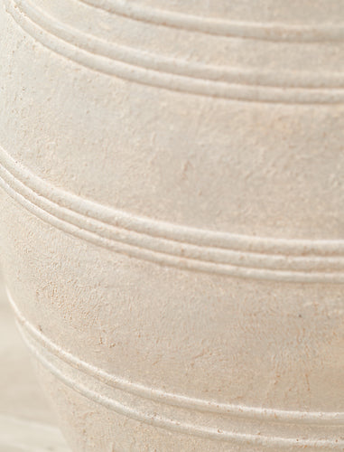 Grey Wash Fibrestone Decorative Vase with Handles