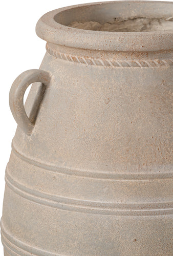 Grey Wash Fibrestone Decorative Vase with Handles