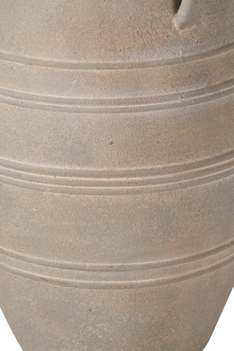 Grey Wash Fibrestone Decorative Vase with Handles