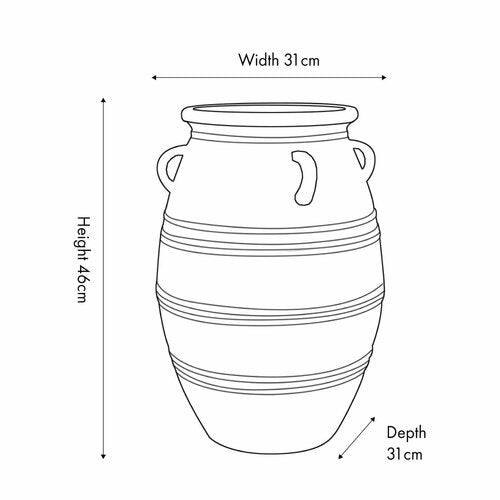 Grey Wash Fibrestone Decorative Vase with Handles