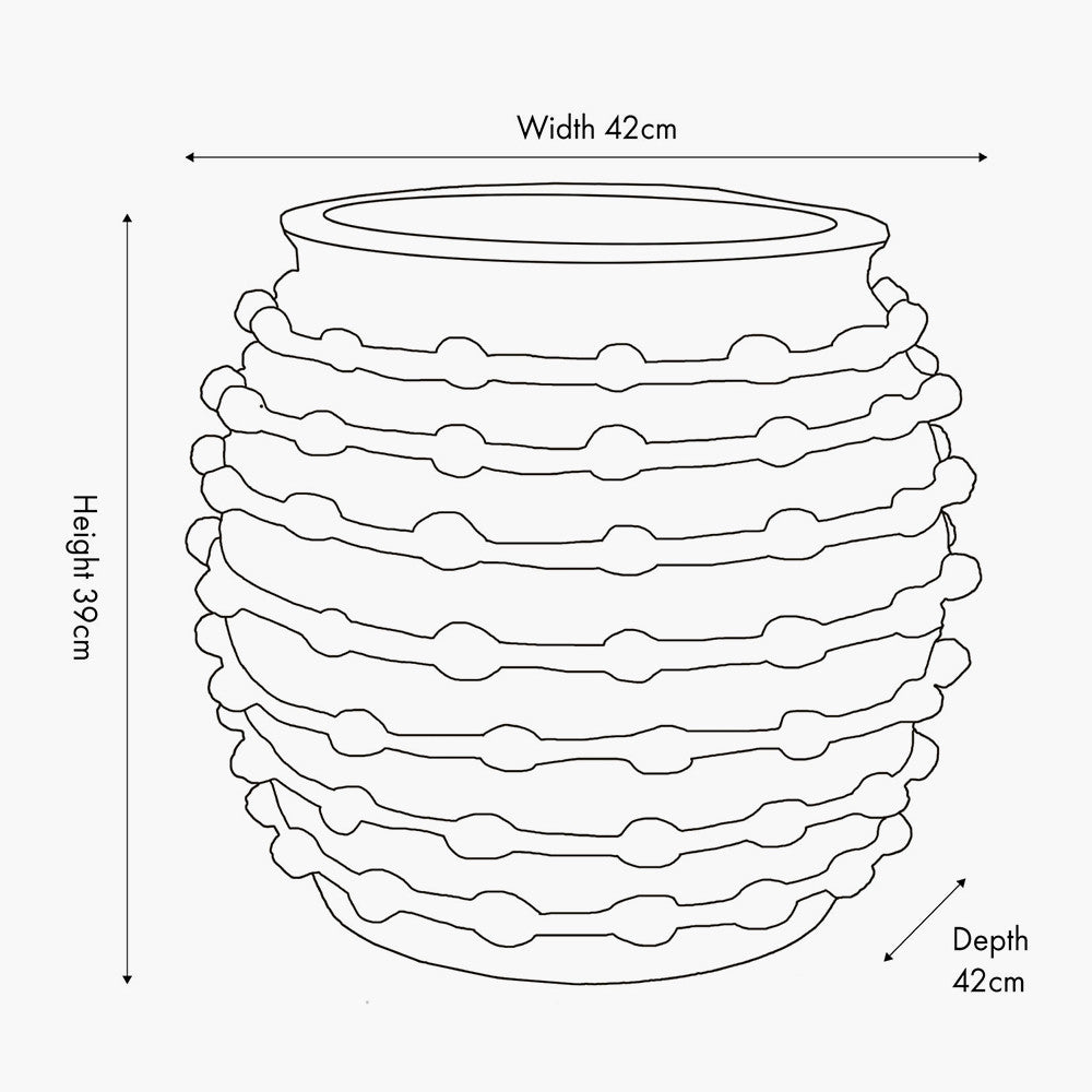 Black Bobble Fibrestone Decorative Planter Large – Textured Modern Vase for Stylish Interiors
