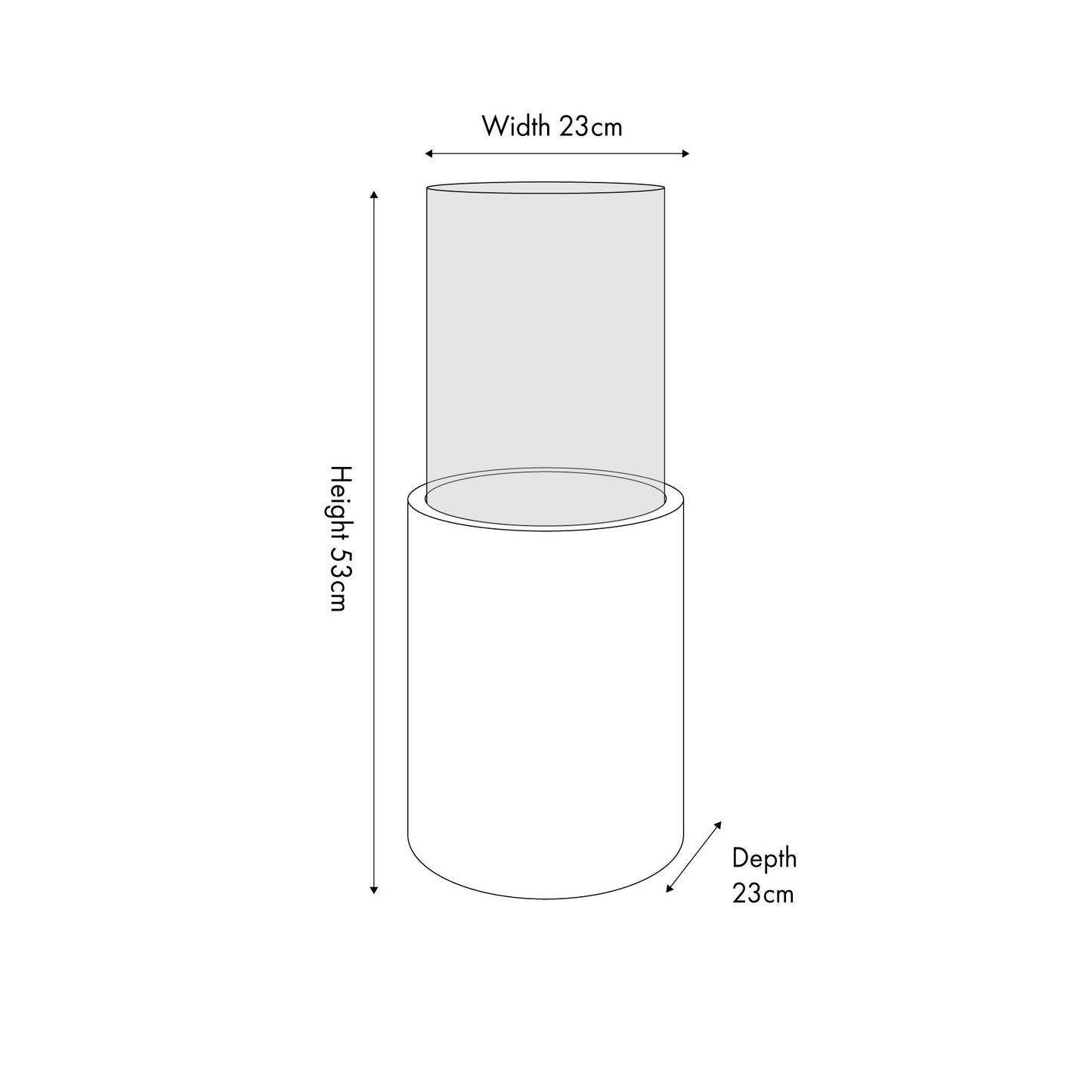 Stone Grey Metal and Clear Glass Hurricane Lantern