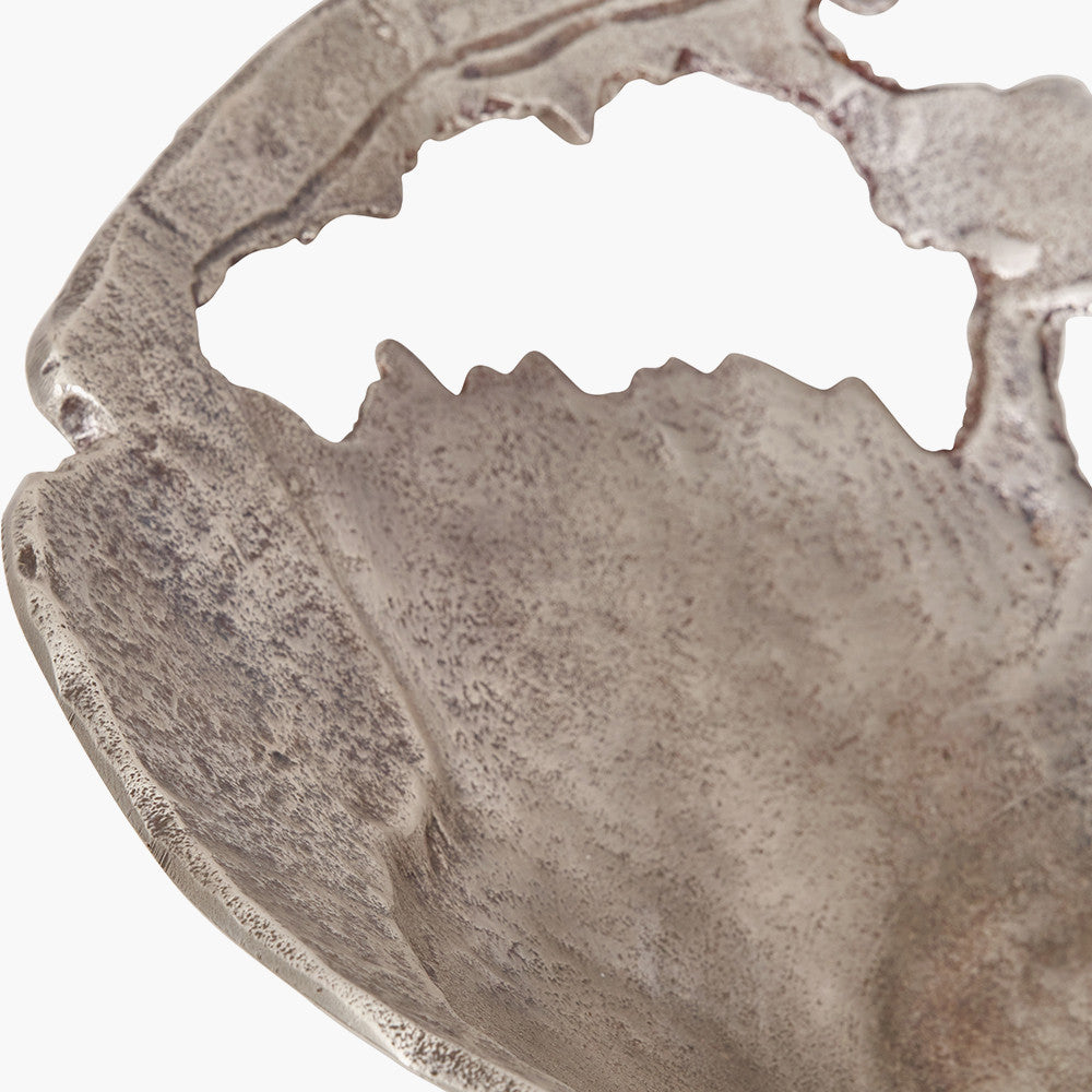 Antique Silver Cast Metal Decorative Bowl – Handcrafted Statement Centrepiece for Elegant UK Homes