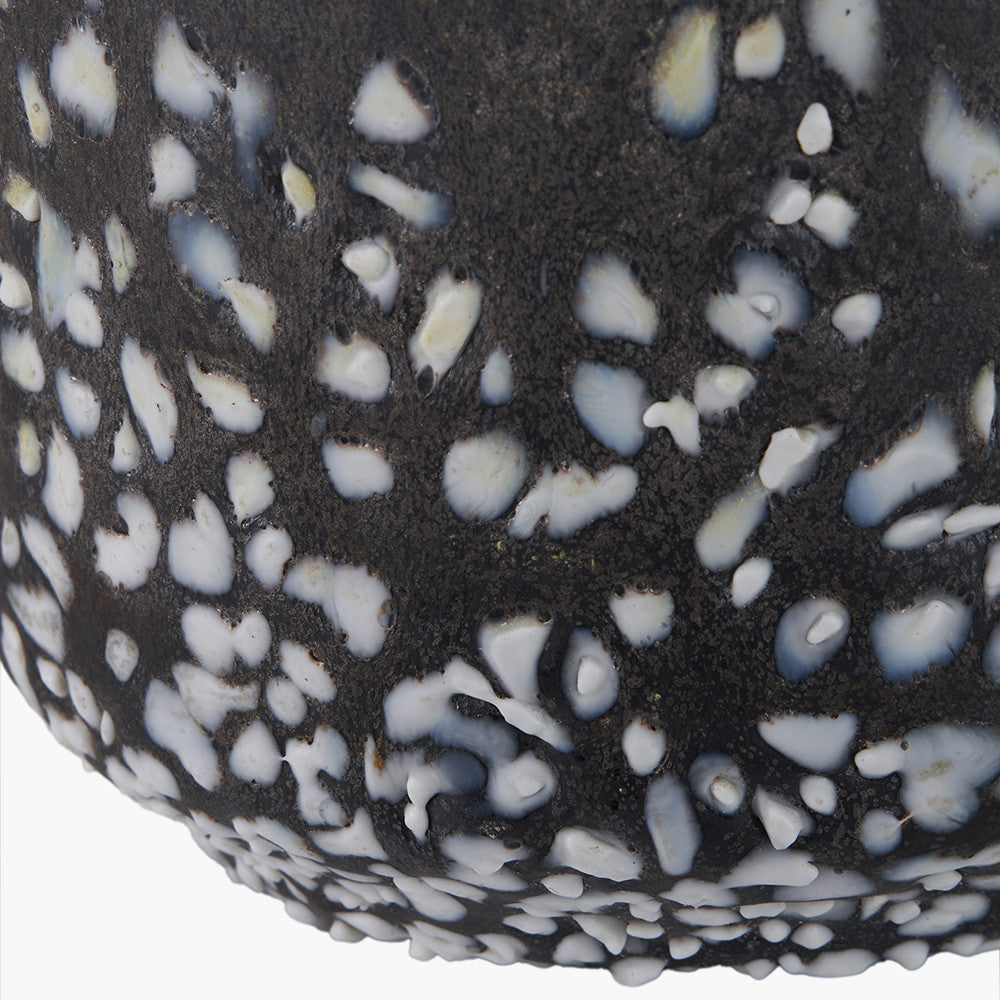 Etna Black and White Speckled Glass Vase