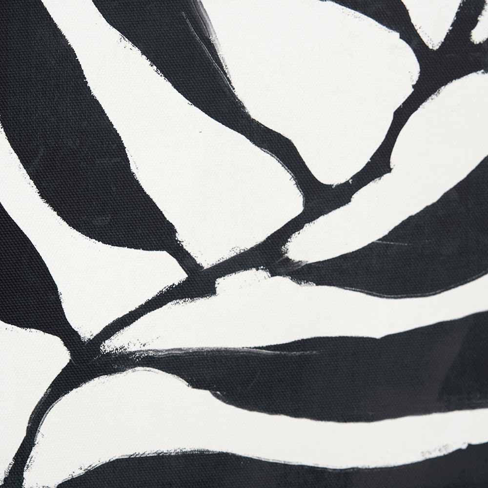 Set of 2 Monochrome Black Leaf Print Canvases with Black Frames