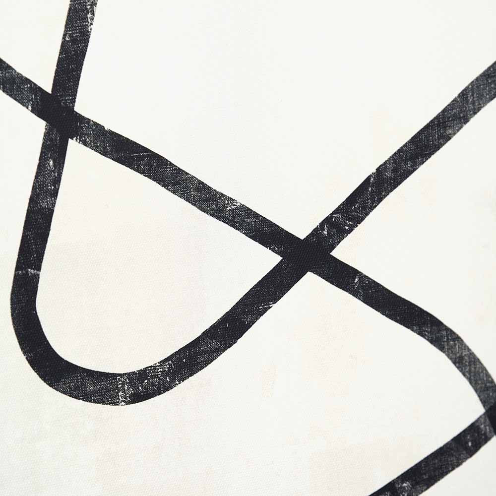 Set of 2 Black Squiggle Print Canvases with Black Frames