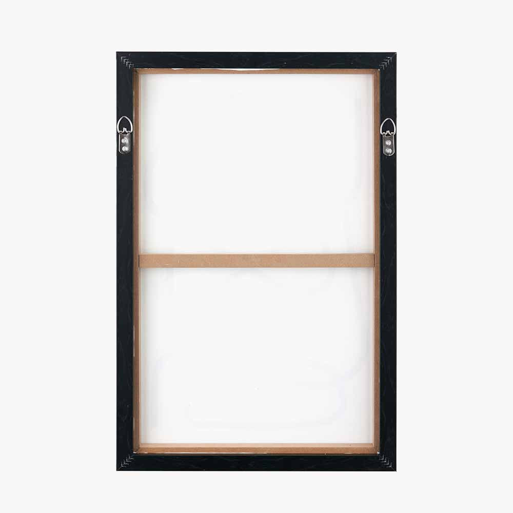Set of 2 Black Squiggle Print Canvases with Black Frames