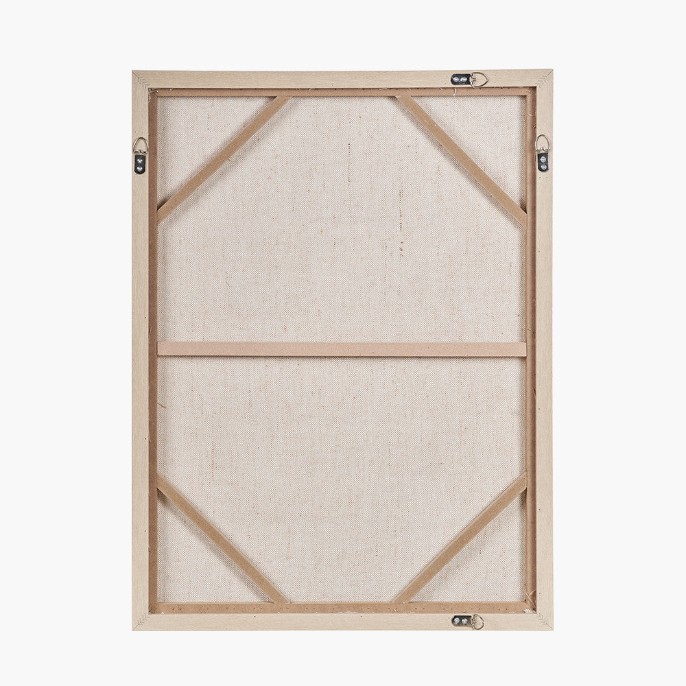 White and Natural Textured Canvas with Natural Frame