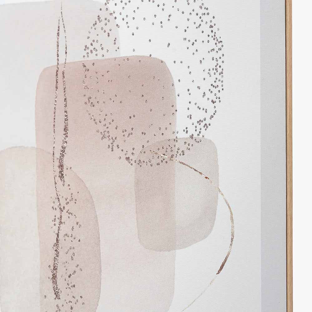 Set of 2 Natural Abstract Canvases with Natural Frame