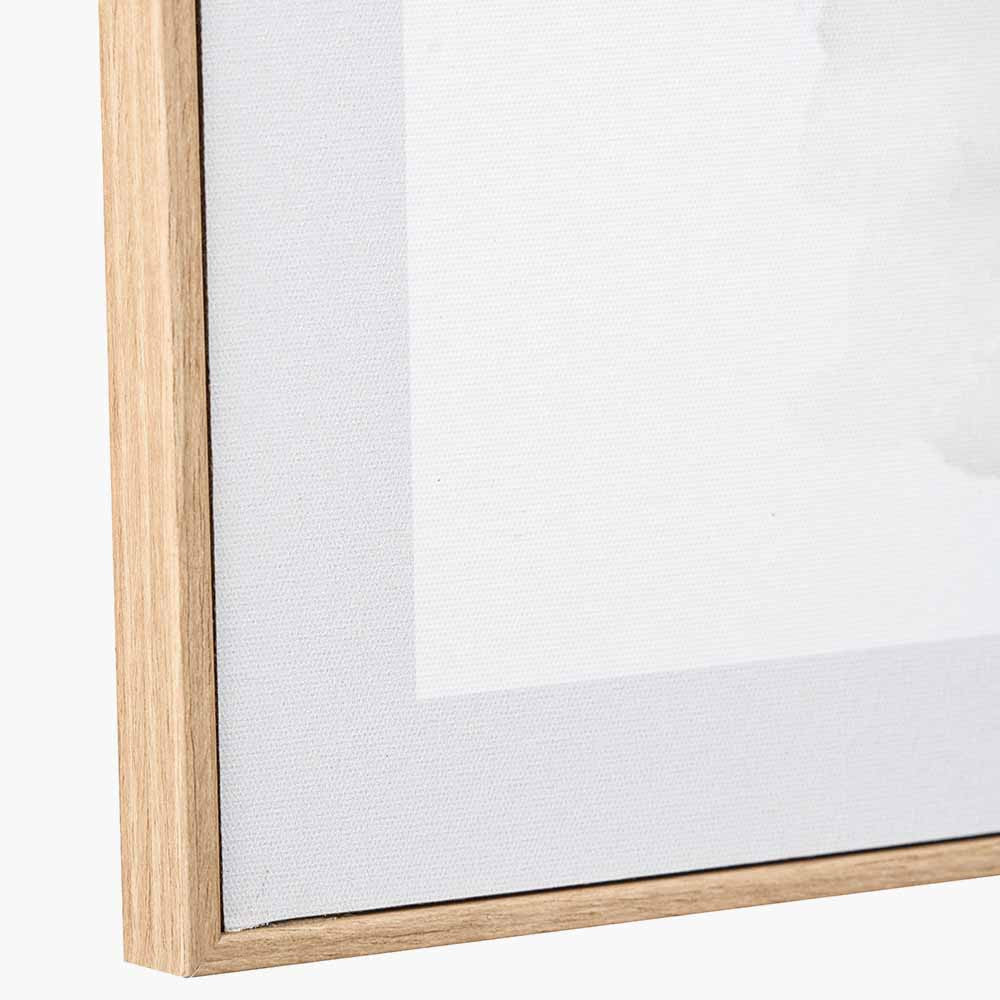 Set of 2 Natural Abstract Canvases with Natural Frame