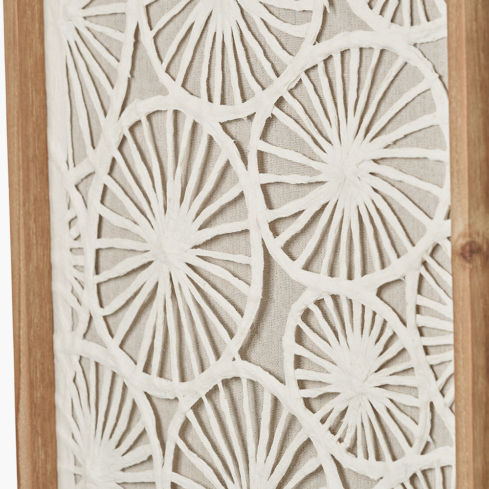 Set of 2 Cut Out Pattern Natural Paper Design Wall Art with Natural Frames