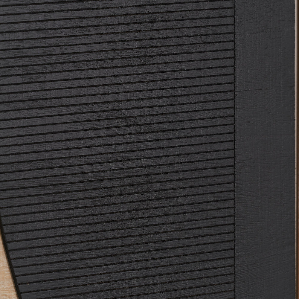 Set of 2 Black and Natural Wooden Textured Design Wall Art