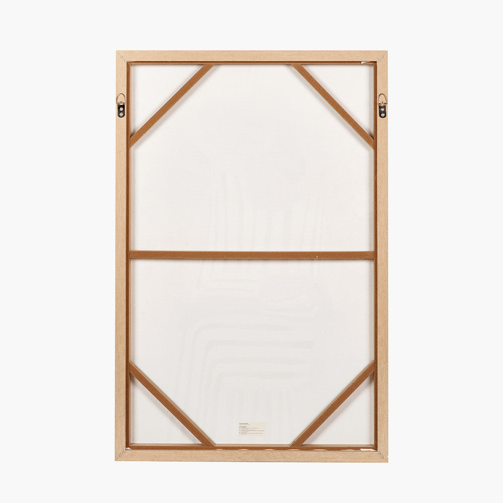 Striped Dress Lady Design Canvas with Natural Frame