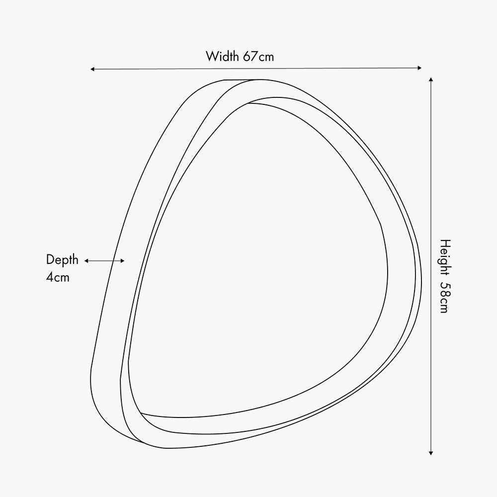 Natural Wood Veneer Curved Wall Mirror – Modern Minimalist Home Décor