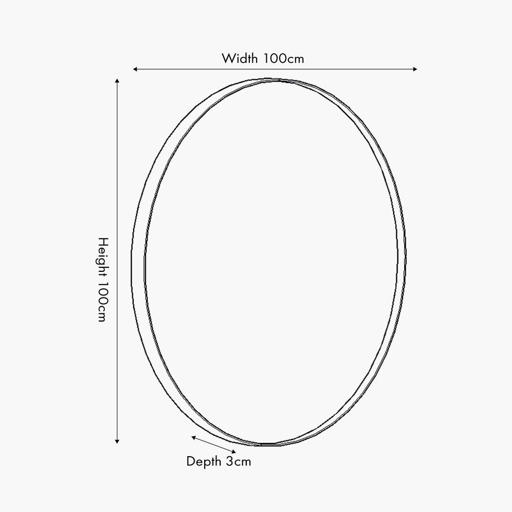 Black Metal Slim Frame Round Wall Mirror Large – Modern Statement Design
