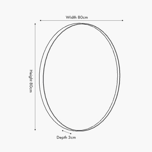 Black Metal Slim Frame Round Wall Mirror Medium – Modern Statement Design