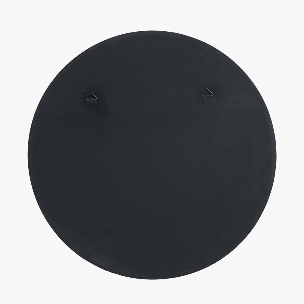 Black Metal Slim Frame Round Wall Mirror Medium – Modern Statement Design