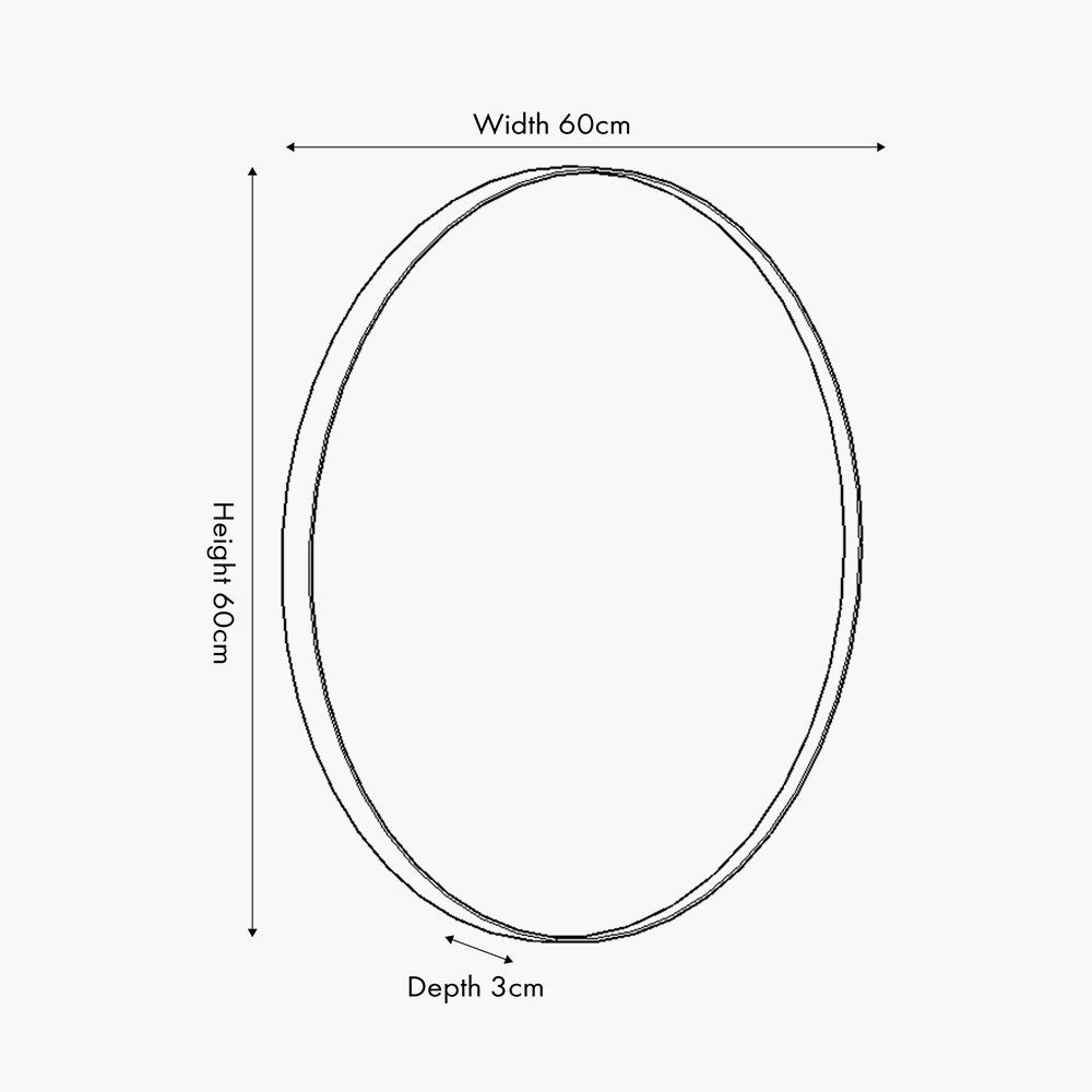 Black Metal Slim Frame Round Wall Mirror Small – Modern Statement Design