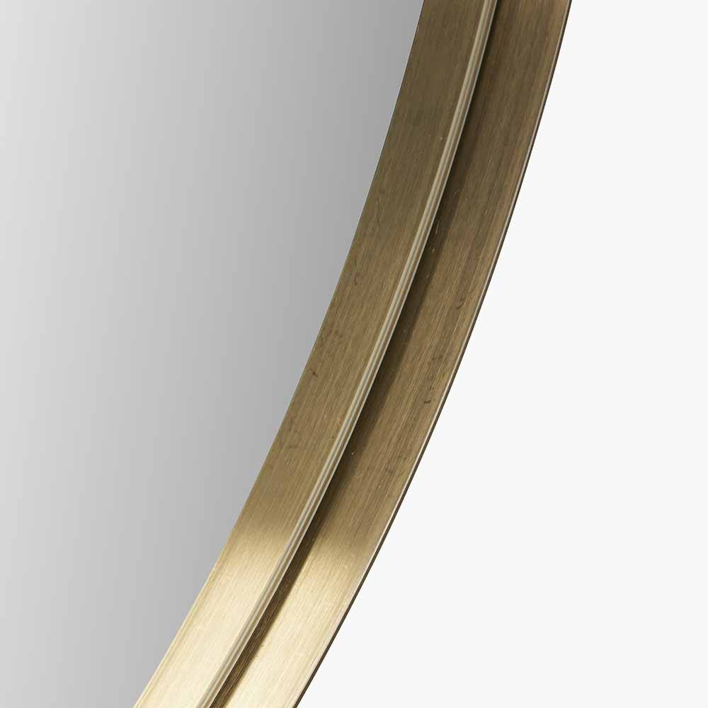 Brushed Gold Oval Wall Mirror – Slim Frame, Modern Minimalist Design