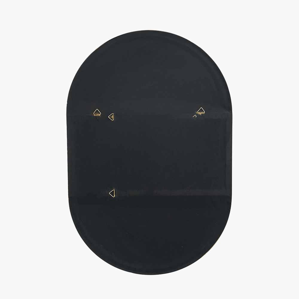 Brushed Gold Oval Wall Mirror – Slim Frame, Modern Minimalist Design