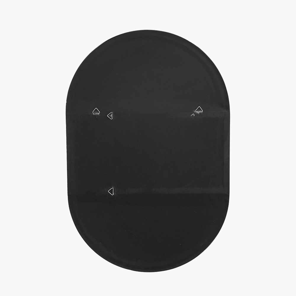 Brushed Silver Oval Wall Mirror – Slim Frame, Modern Minimalist Design