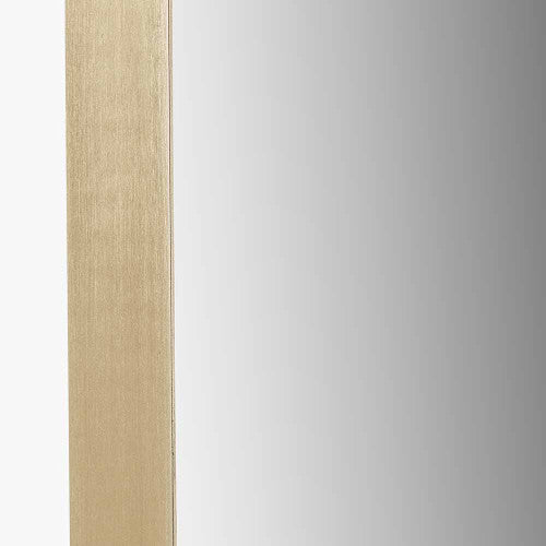 Brushed Gold Metal Slim Frame Arch Floor Mirror. Dimensions W70xD3xH200cm. This full-length mirror makes a bold statement, its arched shape and slim brushed gold frame blend contemporary style with classic charm. Shop online today at www.nobleandnook.co.uk