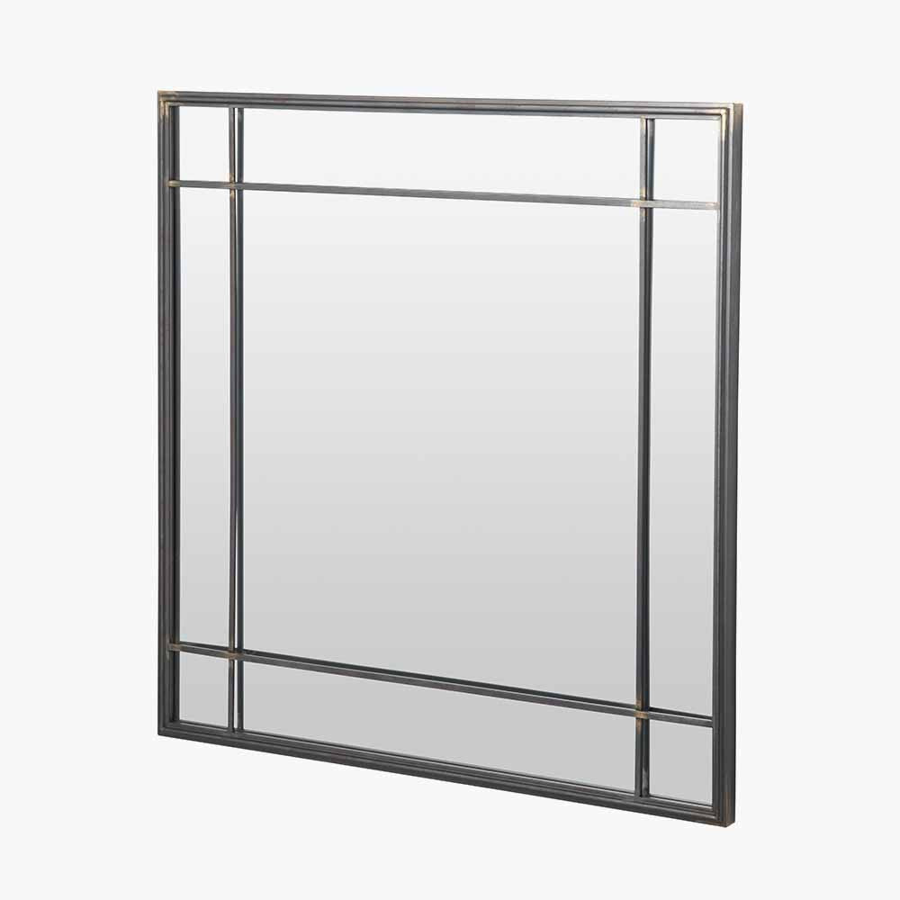 Antique Bronze Square Wall Mirror – 80cm Industrial Statement Mirror