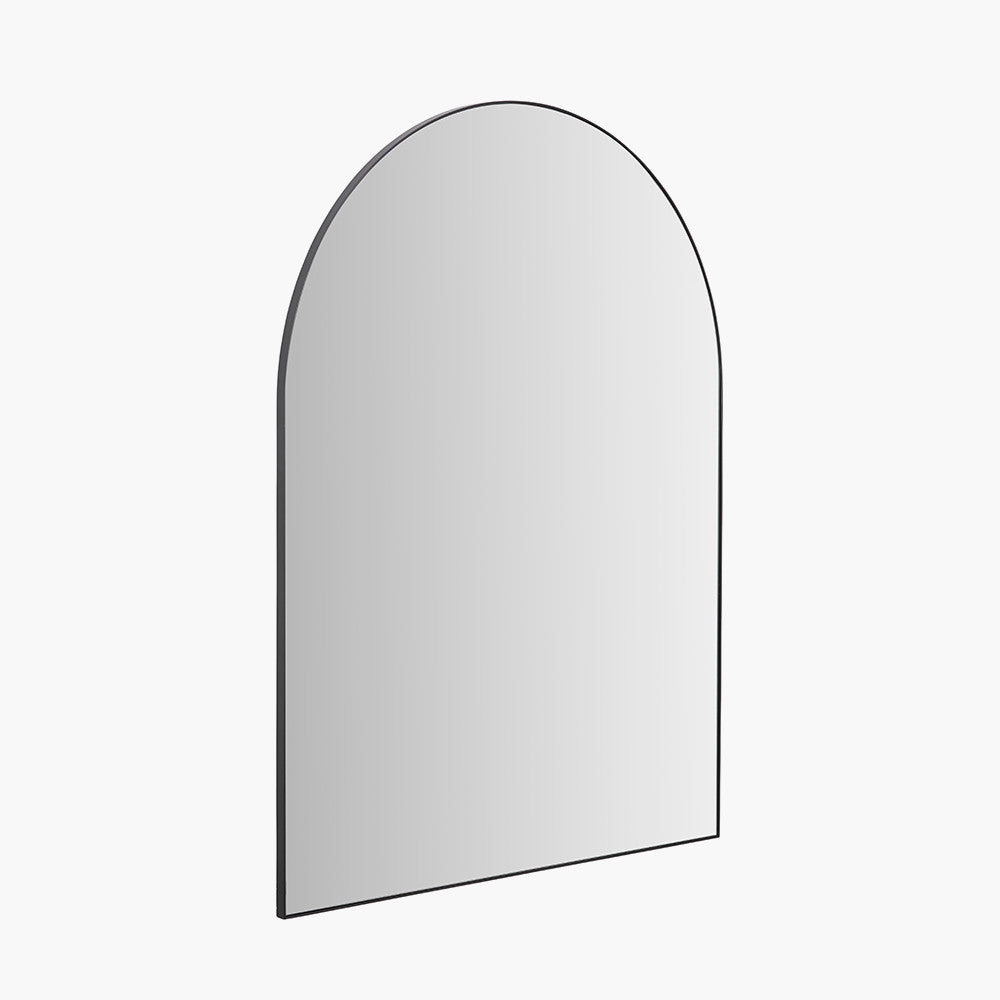Black Tall Arch Wall Mirror – Slim Metal Frame, Modern Industrial Style