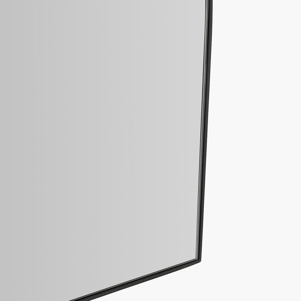 Black Tall Arch Wall Mirror – Slim Metal Frame, Modern Industrial Style