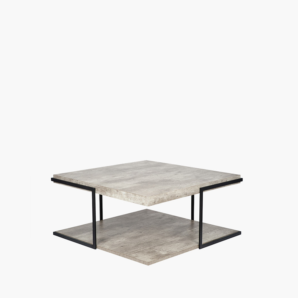 The Jersey Coffee Table offers an effortlessly cool industrial edge, combining a concrete-effect surface with a matte black metal frame. Shop online at www.nobleandnook.co.uk