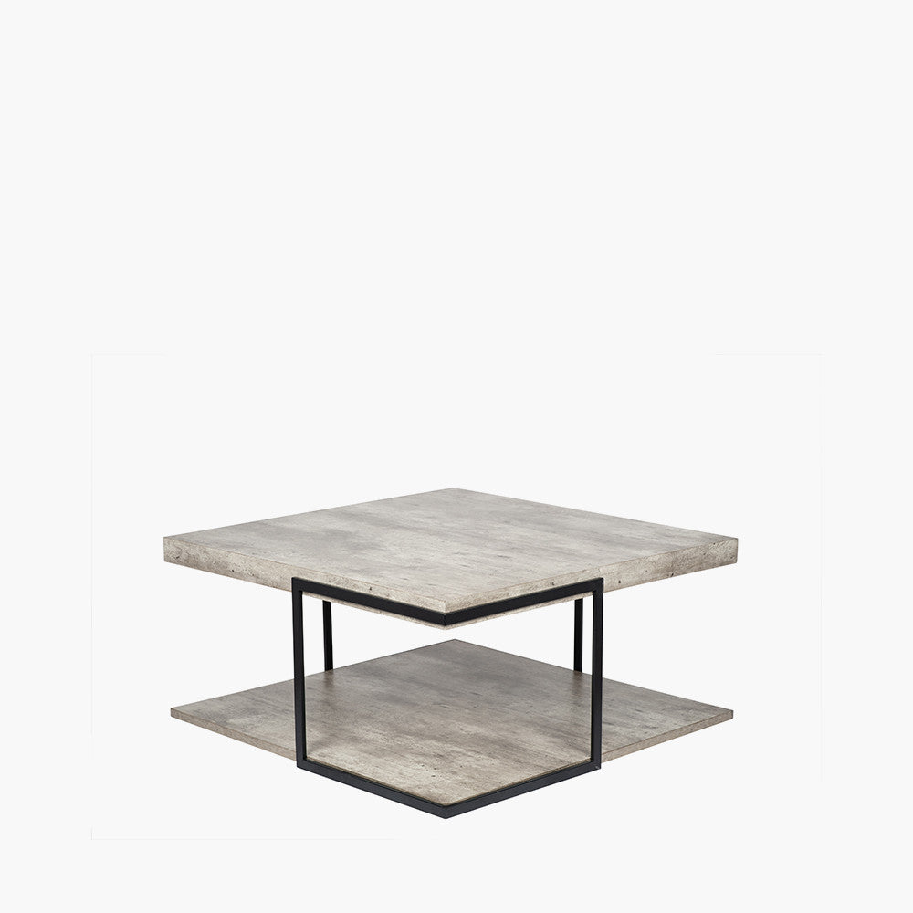 The Jersey Coffee Table offers an effortlessly cool industrial edge, combining a concrete-effect surface with a matte black metal frame. Shop online at www.nobleandnook.co.uk