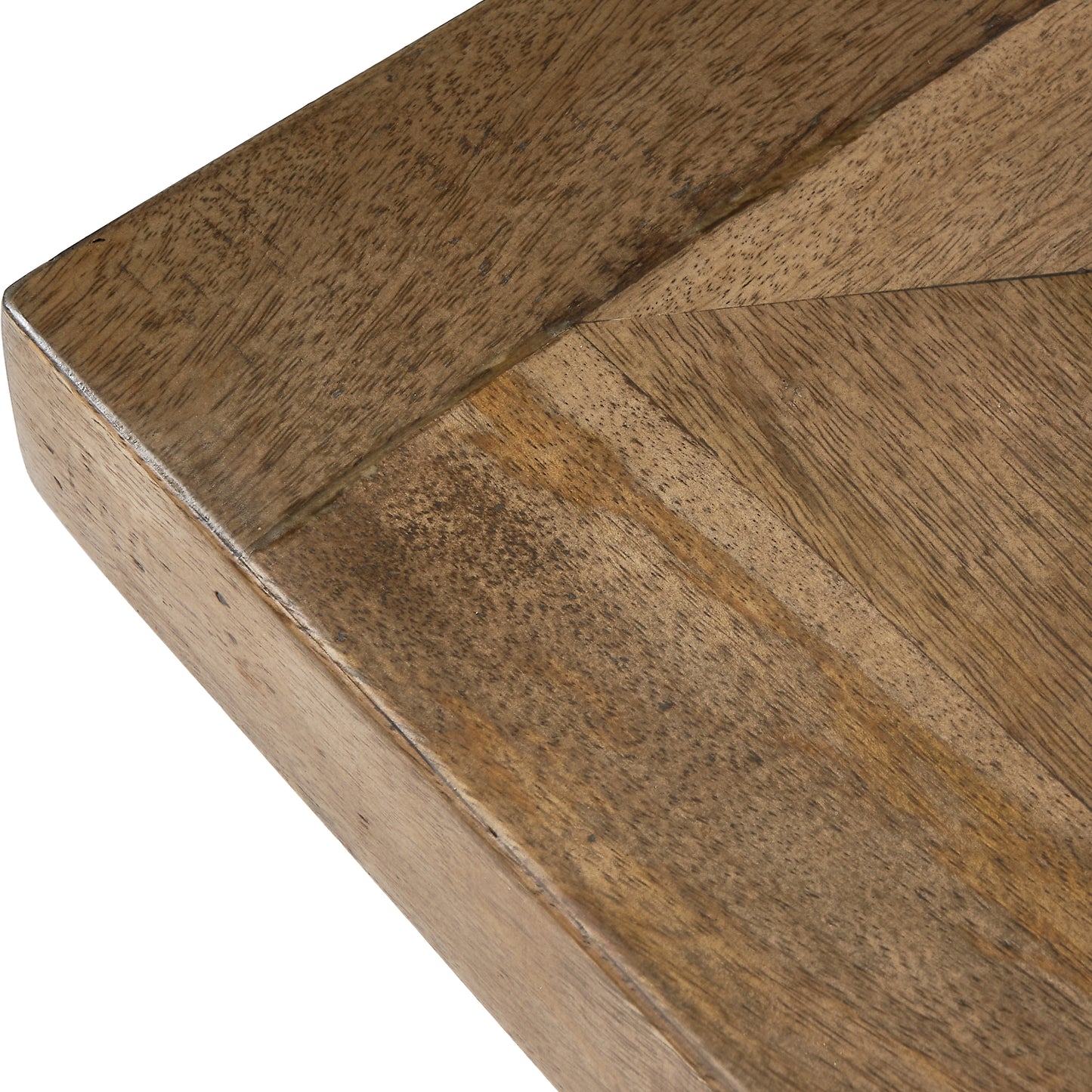 Pahoja Oak Finish Mango Wood and Black Metal Console Table