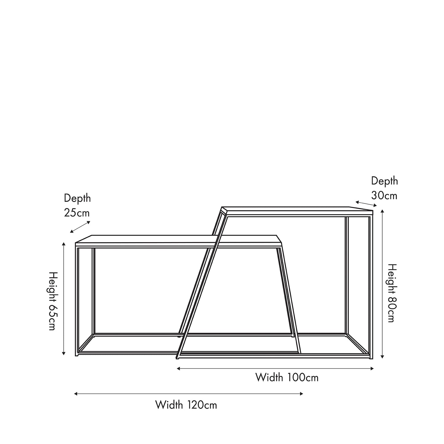Mashiko Black Ash Veneer and Black Metal Console Tables