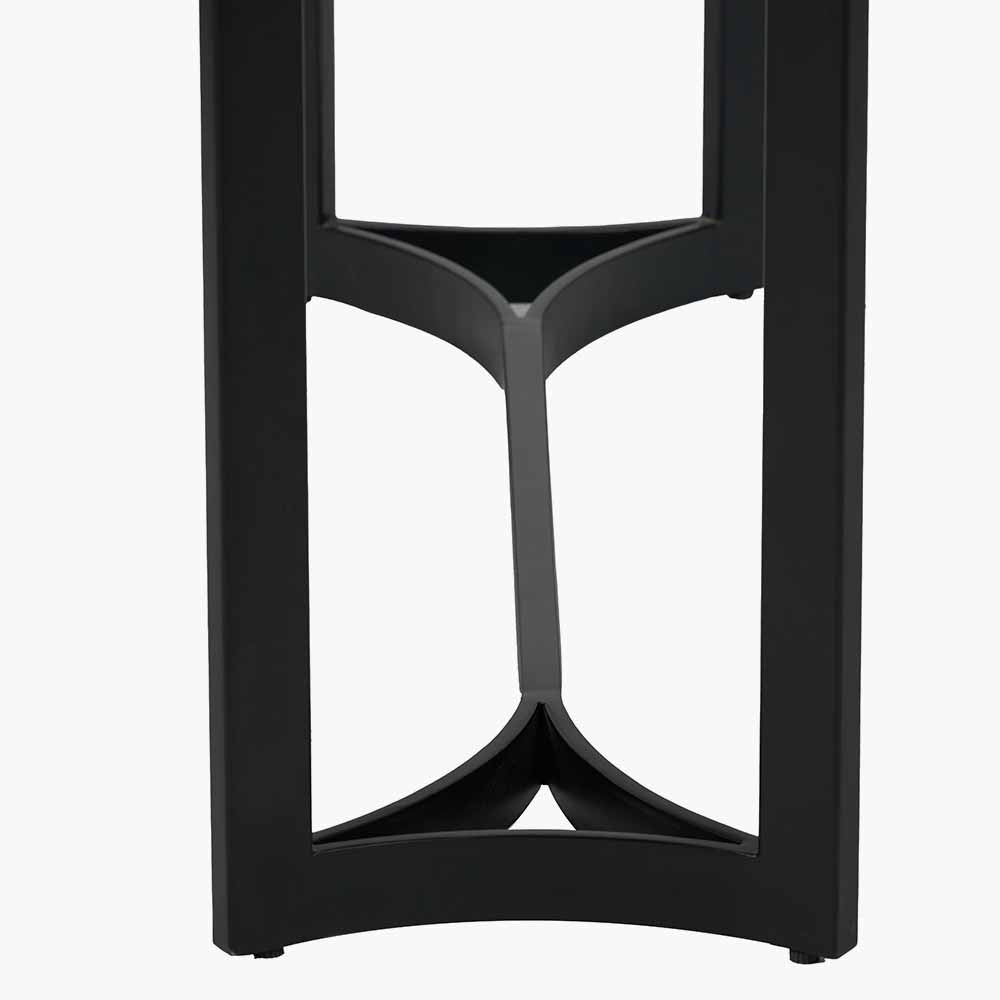 Shop this Black Metal and Genuine White Marble Top Console Table. Ideal for hallways, entrance halls, Living rooms and dining spaces. Dimensions W112xD36xH78cm. Shop online today at www.nobleandnook.co.uk