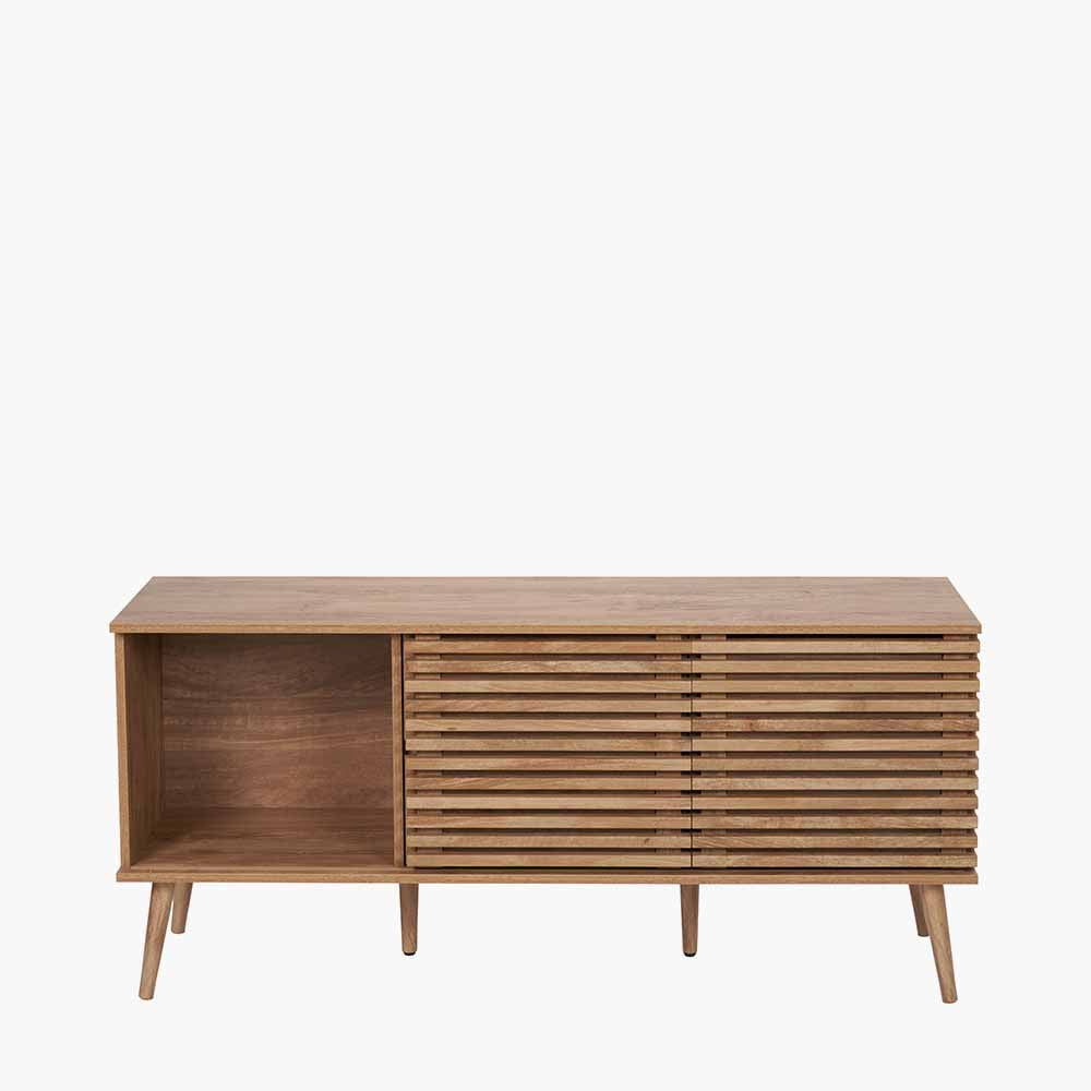 Enhance your living space with the Larvik Natural Wood Sideboard, a perfect blend of Scandinavian-inspired design and practical storage. Shop online today at www.nobleandnook.co.uk