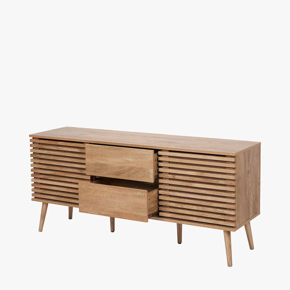 Enhance your living space with the Larvik Natural Wood Sideboard, a perfect blend of Scandinavian-inspired design and practical storage. Shop online today at www.nobleandnook.co.uk
