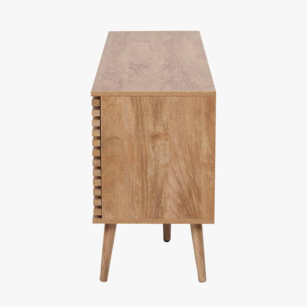 Enhance your living space with the Larvik Natural Wood Sideboard, a perfect blend of Scandinavian-inspired design and practical storage. Shop online today at www.nobleandnook.co.uk