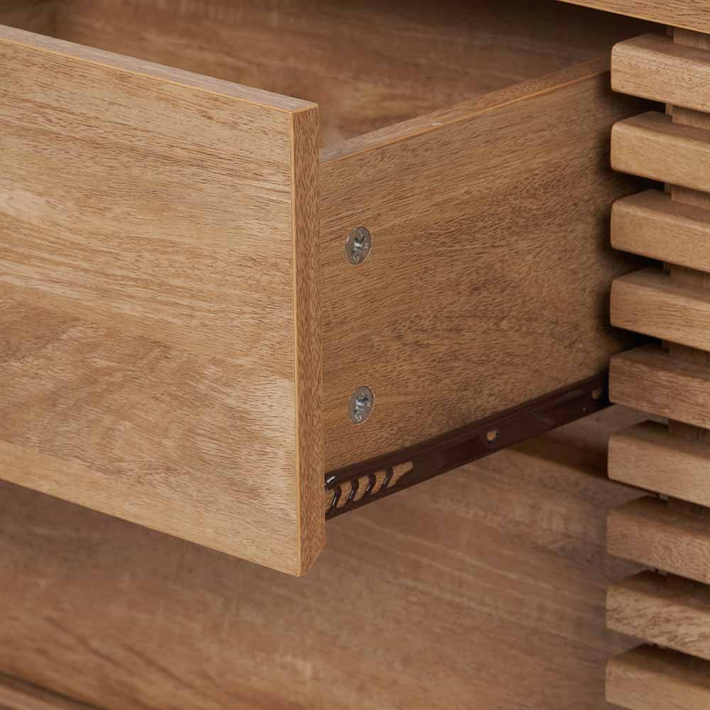 Enhance your living space with the Larvik Natural Wood Sideboard, a perfect blend of Scandinavian-inspired design and practical storage. Shop online today at www.nobleandnook.co.uk