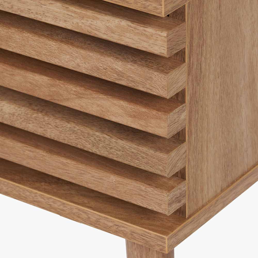 Larvik Natural Eucalyptus Wood 1 Drawer Bedside Table – Scandinavian Minimalist Nightstand
