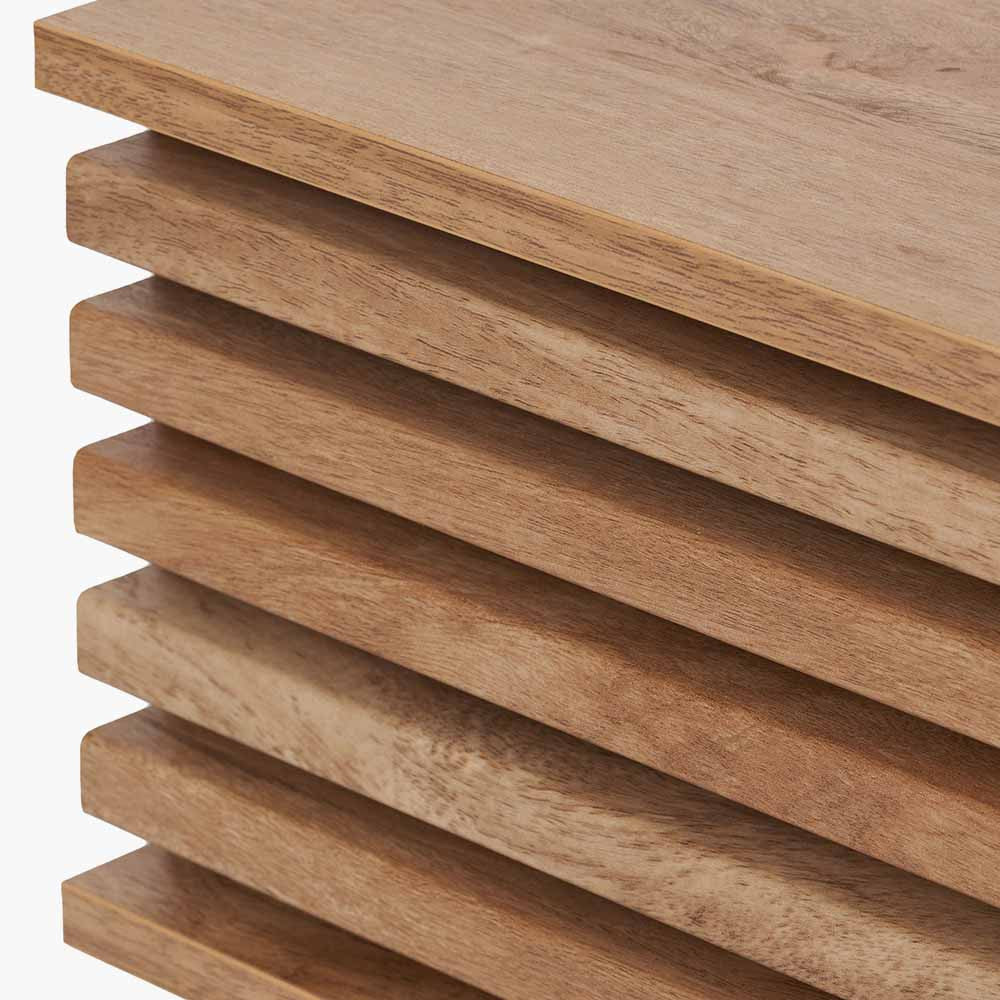 Larvik Natural Eucalyptus Wood 1 Drawer Bedside Table – Scandinavian Minimalist Nightstand