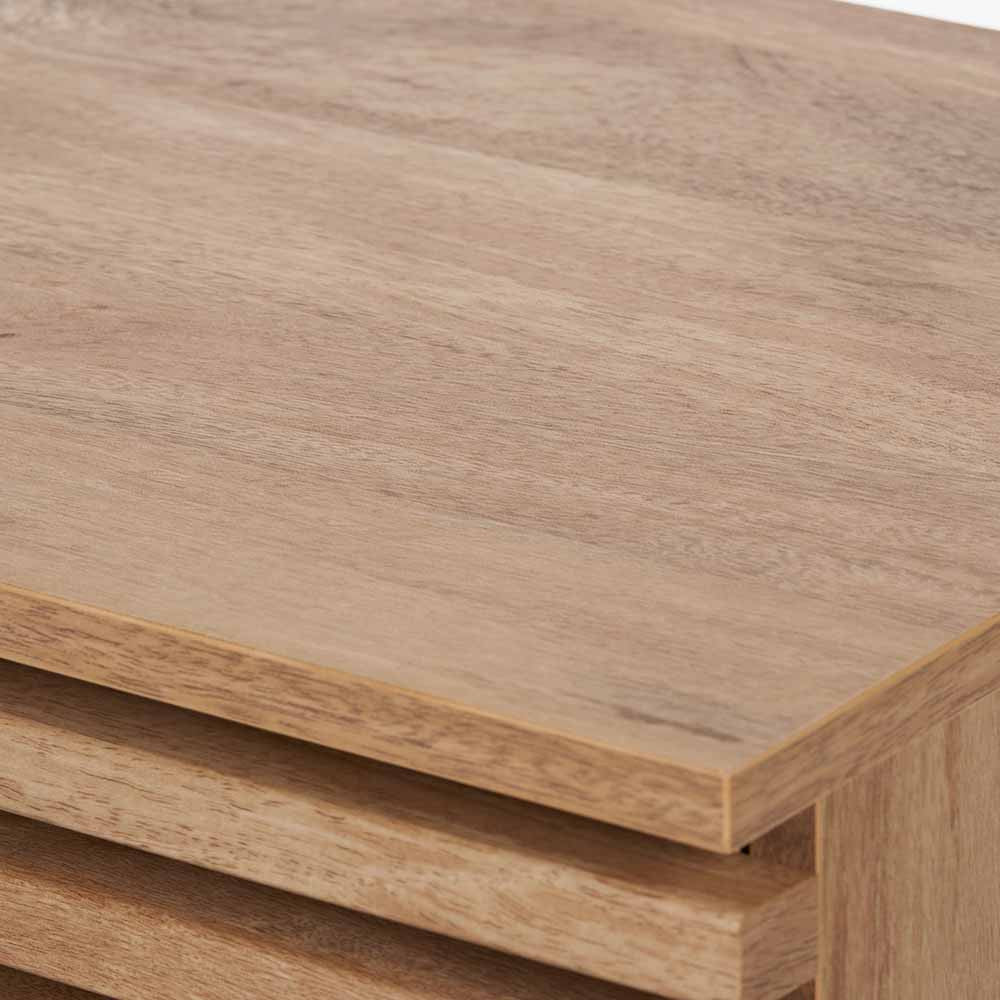 Larvik Natural Eucalyptus Wood 1 Drawer Bedside Table – Scandinavian Minimalist Nightstand
