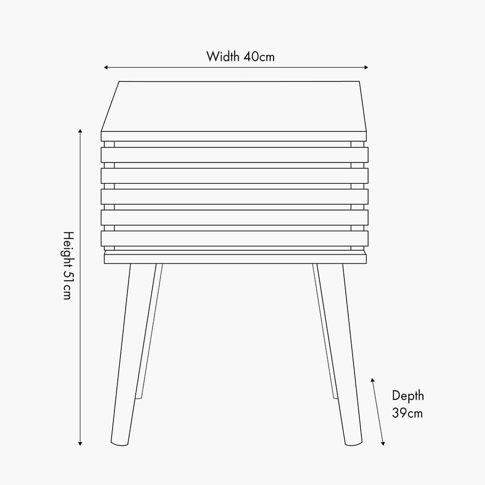 Larvik Natural Eucalyptus Wood 1 Drawer Bedside Table – Scandinavian Minimalist Nightstand